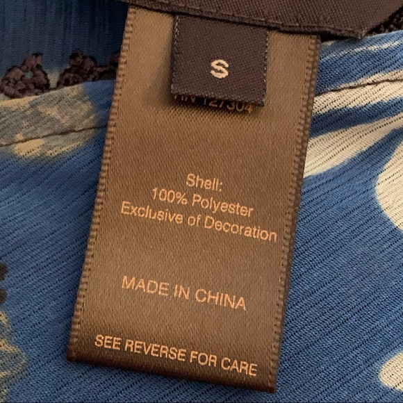 Multiples Floral Tunic Blue and Brown Open Front - Picture 7 of 7